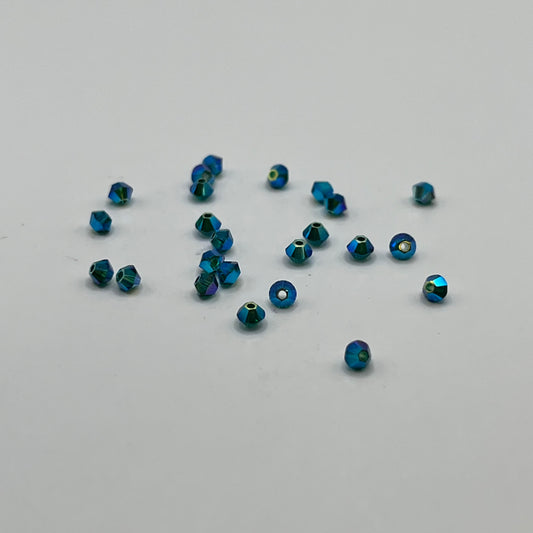 Swarovski 3MM Bicones - Emerald AB2X (24pcs)