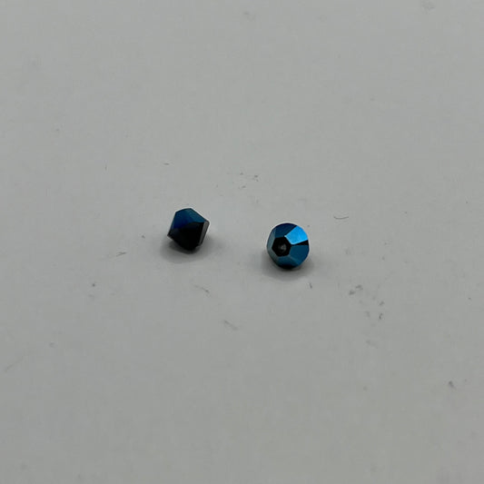 Swarovski 4MM Bicones - Jet Metallic Blue (12pcs)
