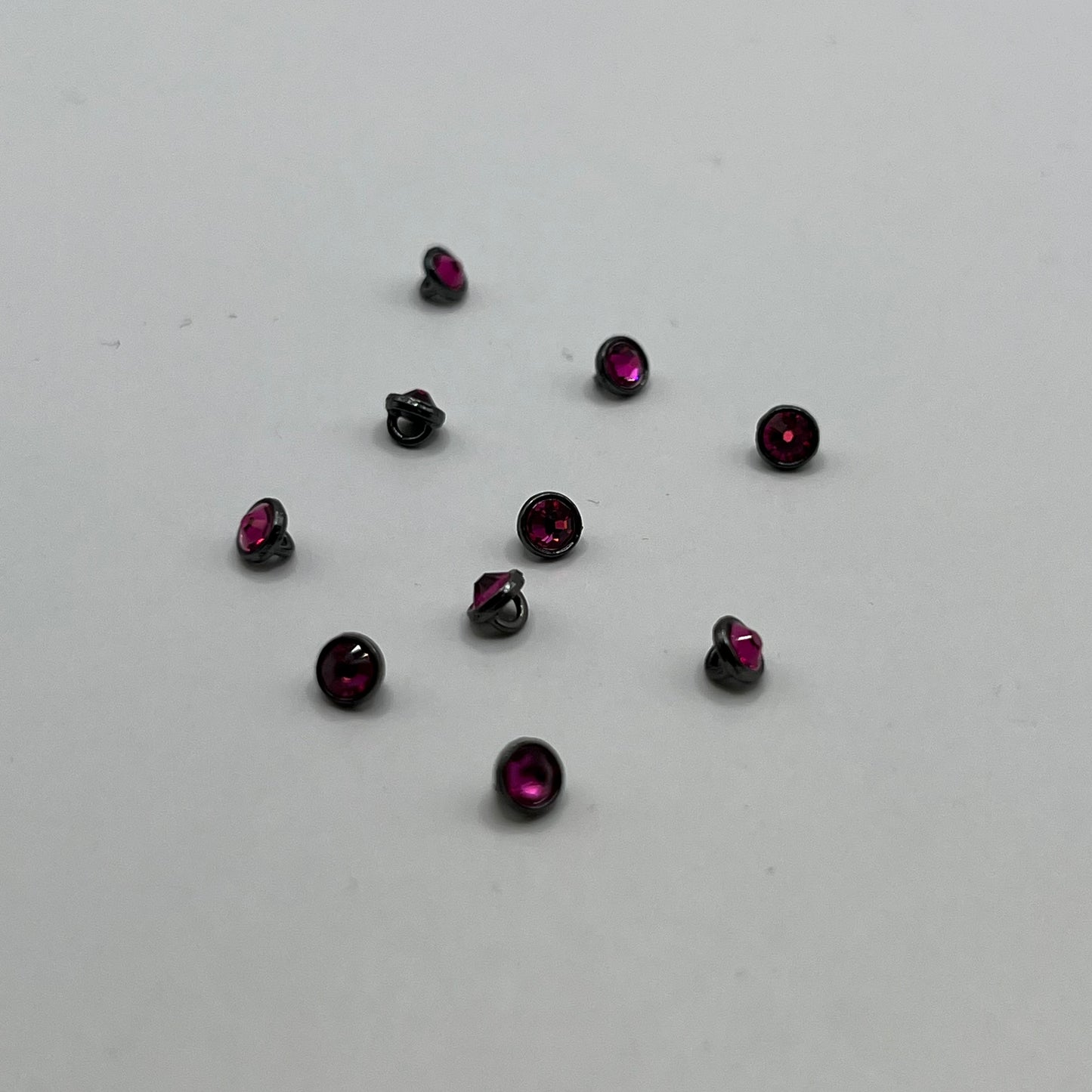 Swarovski 3MM Crystaletts - Fuchsia / Black Rhodium (10pcs)