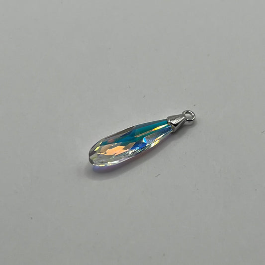 Swarovski 23MM Raindrop Pendant A6533 - Crystal AB / Rhodium Plated