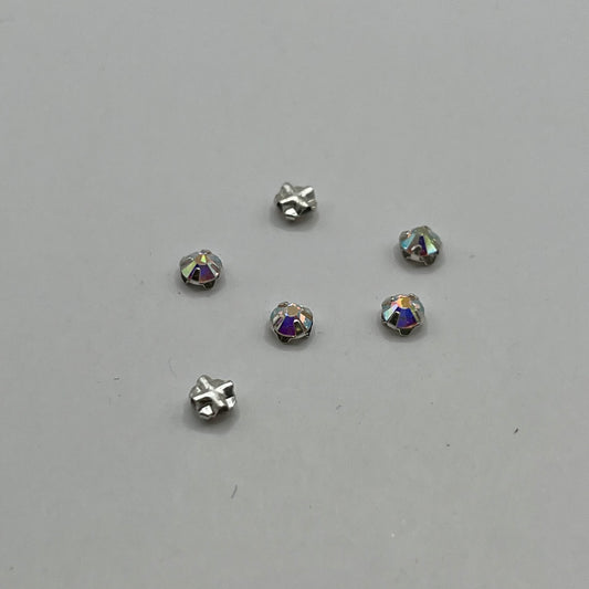 Swarovski 4MM Sew-On Rose Montees A5310 16SS - Crystal AB (8pcs)