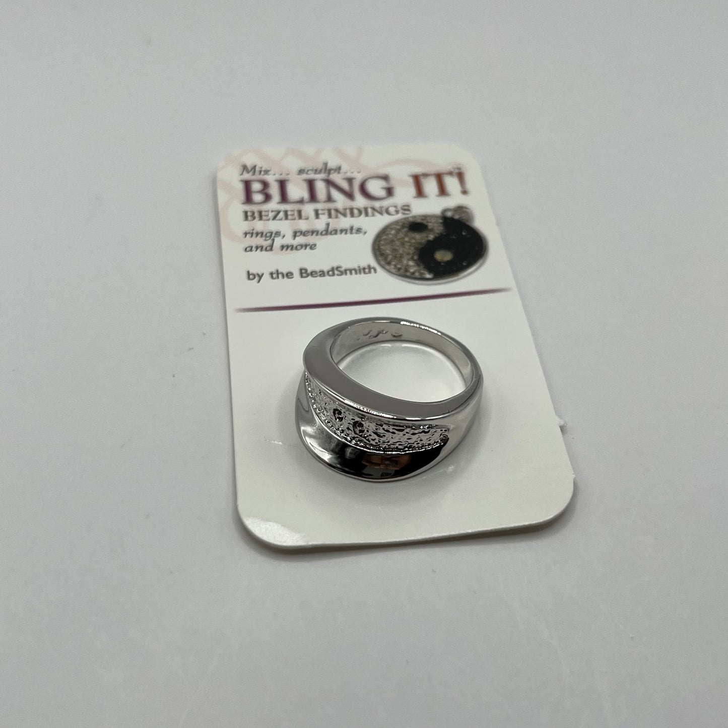BeadSmith Bling It! Tapered Bezel Finding Ring - Size 8