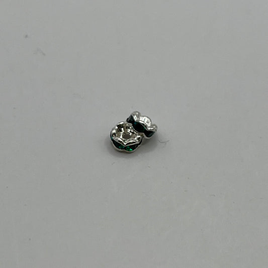 Swarovaski 5MM Wavy Rhinestone Rondelle - Emerald (4pcs)