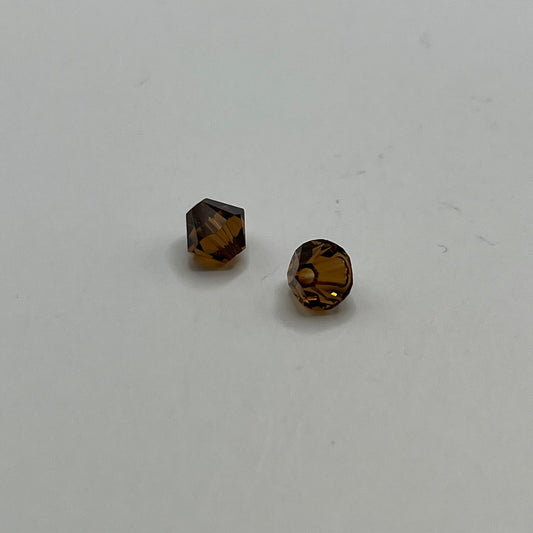 Swarovski 6MM Bicones - Smoked Topaz (12pcs)