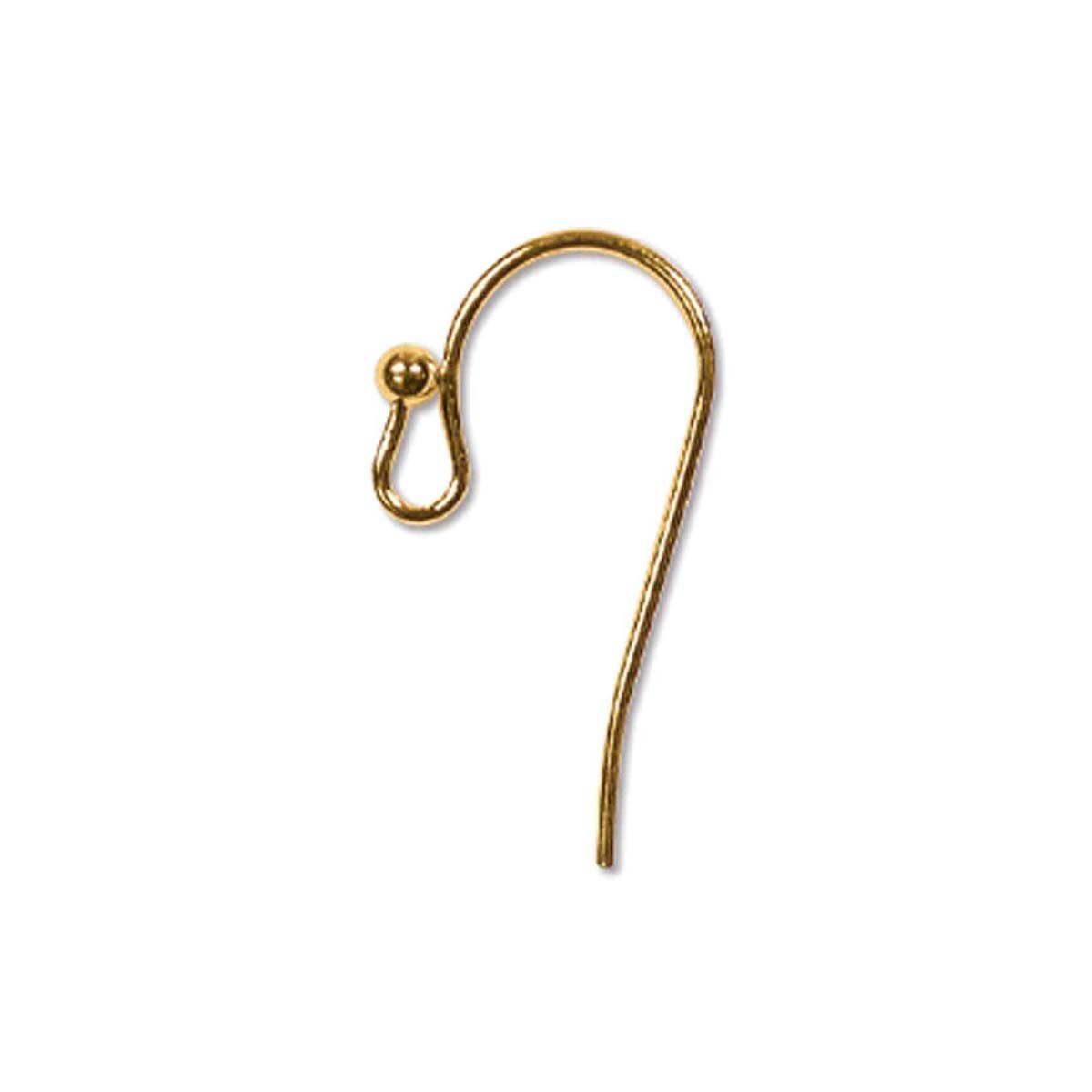 Ear Wires with Ball - Gold Plated - Bag of 4