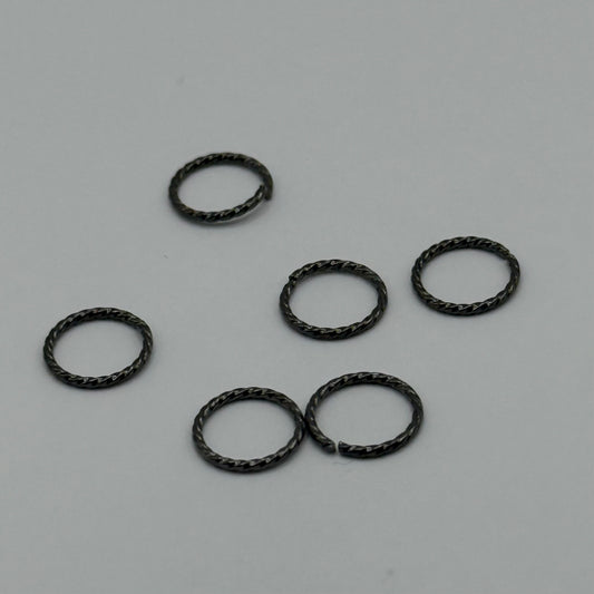 Twist Jump Rings - 8mm - Gun Metal (10pcs)