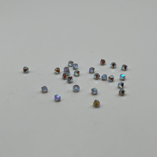 Swarovski 3MM Bicones - Light Grey Opal AB2X (24pcs)