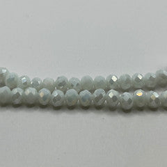 Chinese Crystal 8x6MM Faceted Rondelle Strand - White Linen AB