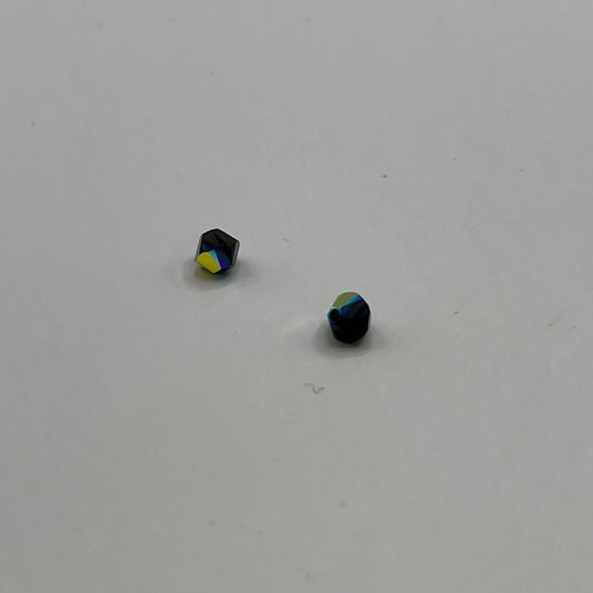 Swarovski 4MM Bicones - Jet AB (12pcs)