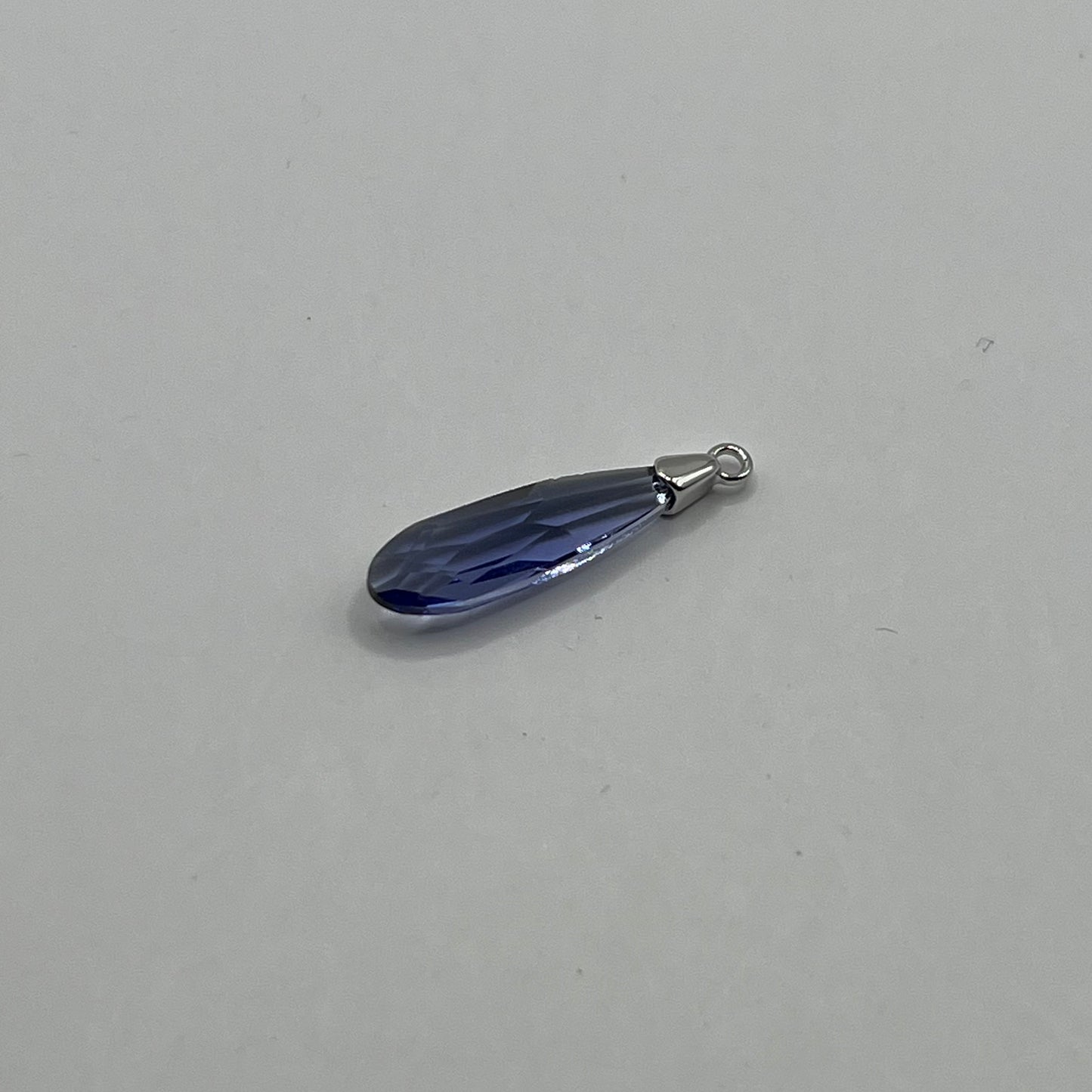 Swarovski 23MM Raindrop Pendant A6533 - Tanzanite / Rhodium Plated