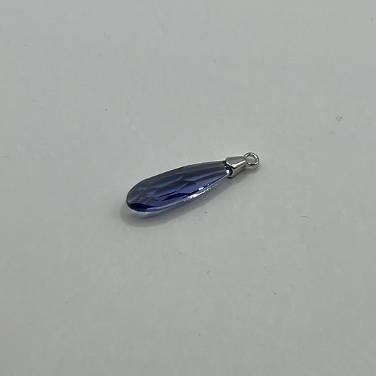 Swarovski 23MM Raindrop Pendant A6533 - Tanzanite / Rhodium Plated