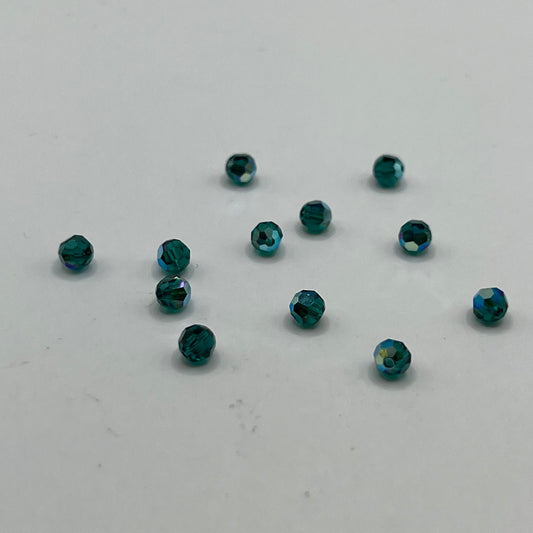Swarovski 4MM Round Faceted A5000 - Emerald AB (12pcs)
