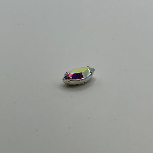 Swarovski 15x7MM Navette in Silver Plated Setting A1330/4228 - Crystal AB