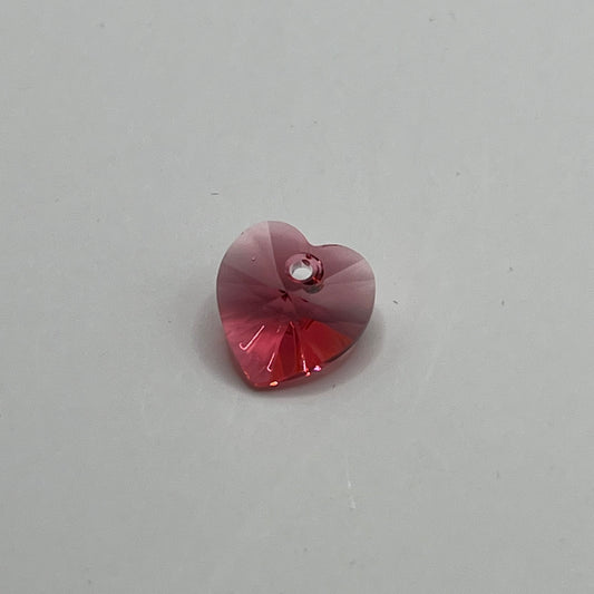 Swarovski 10MM Heart Pendant A6228 - Indian Pink (4pcs)