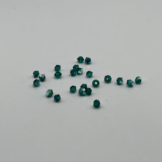 Swarovski 3MM Bicones - Emerald AB (24pcs)