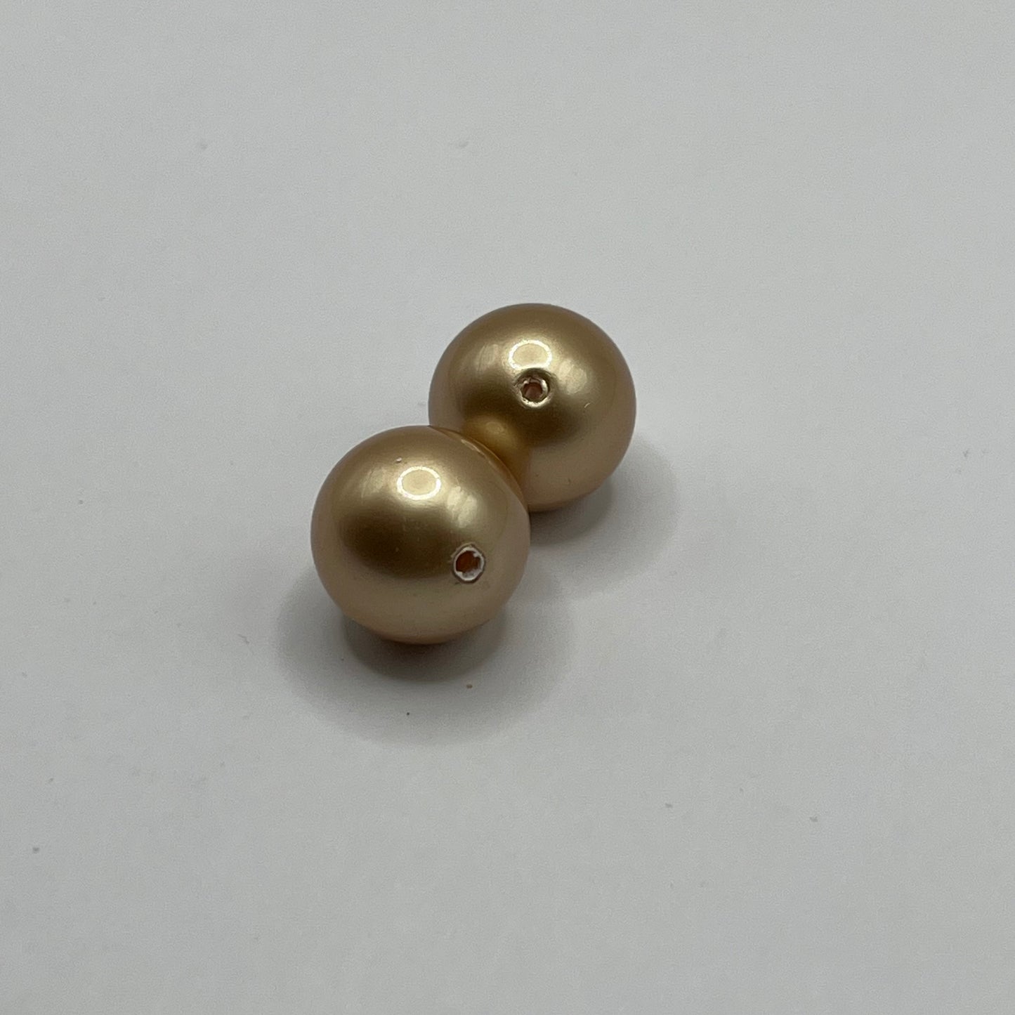 Swarovski 12MM Large Hole Pearls - Vintage Gold (2pcs)