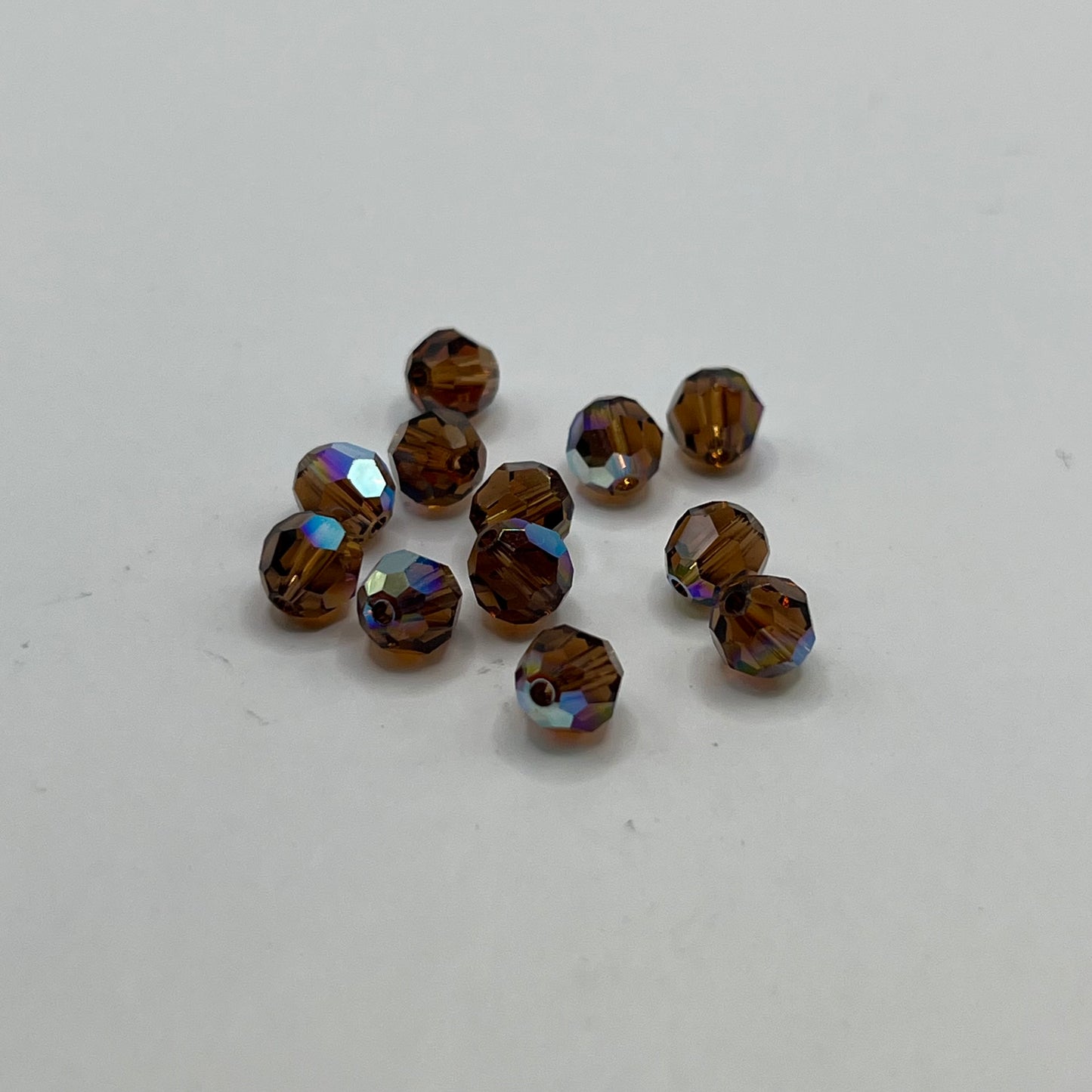 Swarovski 6MM Round Faceted A5000 - Smoked Topaz AB (12pcs)