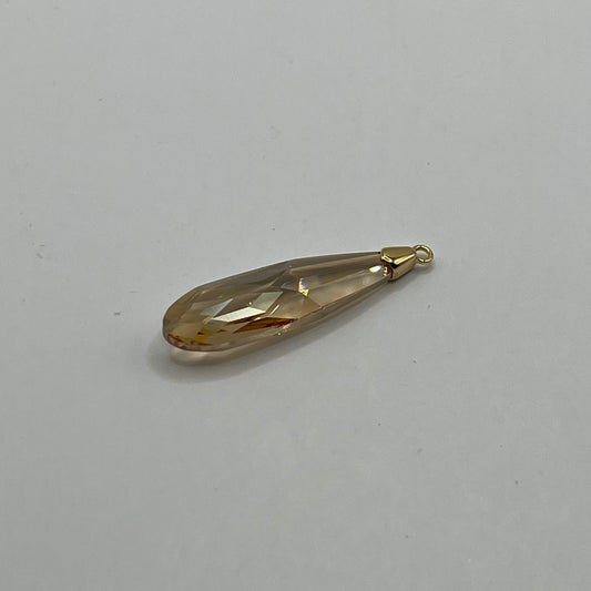 Swarovski 33MM Raindrop Pendant A6533 - Golden Shadow / Gold Plated