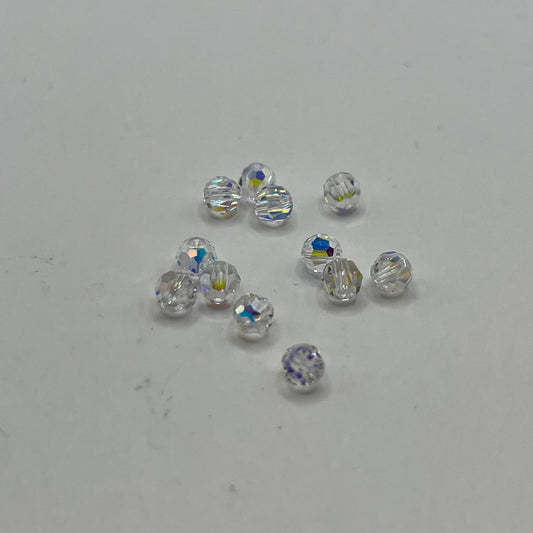 Swarovski 4MM Round Faceted A5000 - Crystal AB (12pcs)