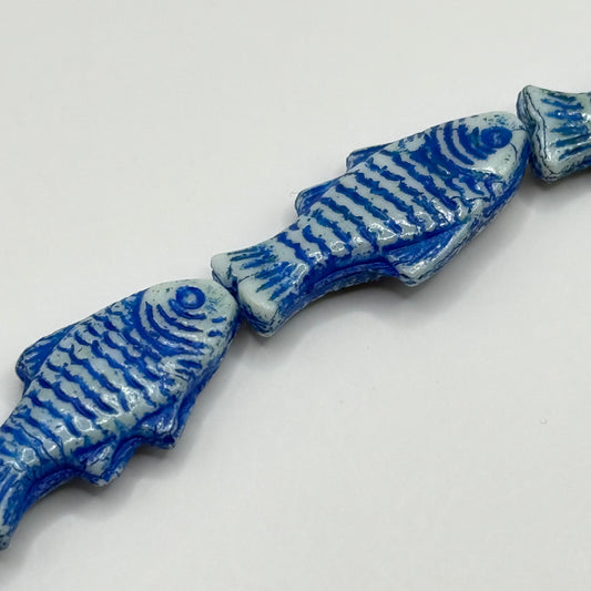 Czech Glass - Blue Fish (8pcs)