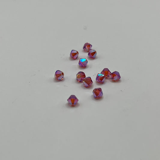 Swarovski 4MM Bicones - Indian Pink AB2X (12pcs)