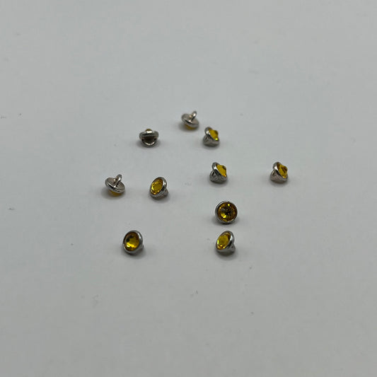 Swarovski 3MM Crystaletts - Sunflower / Silver Rhodium (10pcs)