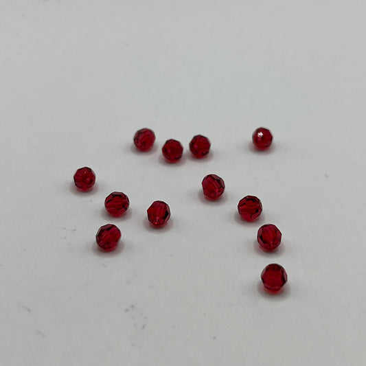 Swarovski 4MM Round Faceted A5000 - Scarlet (12pcs)