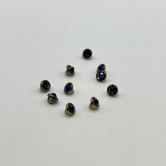 Swarovski 3MM Crystaletts - Purple / Gold (10pcs)