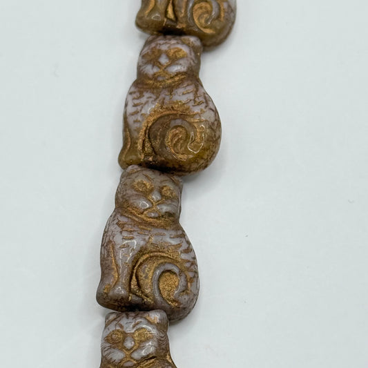 Czech Glass - Brown Cat Beads (12pcs)