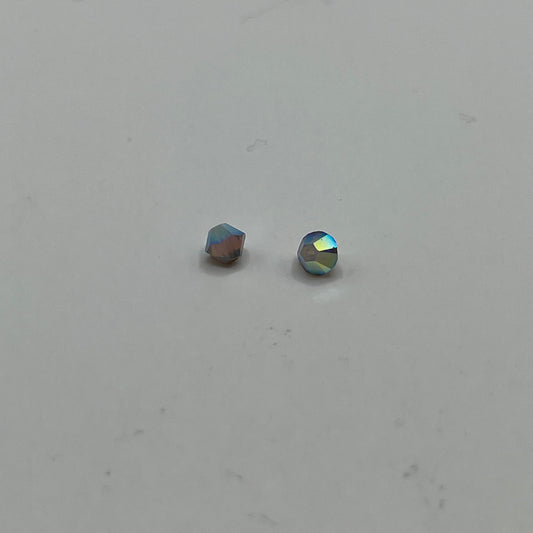 Swarovski 4MM Bicones - White Opal AB Satin (12pcs)