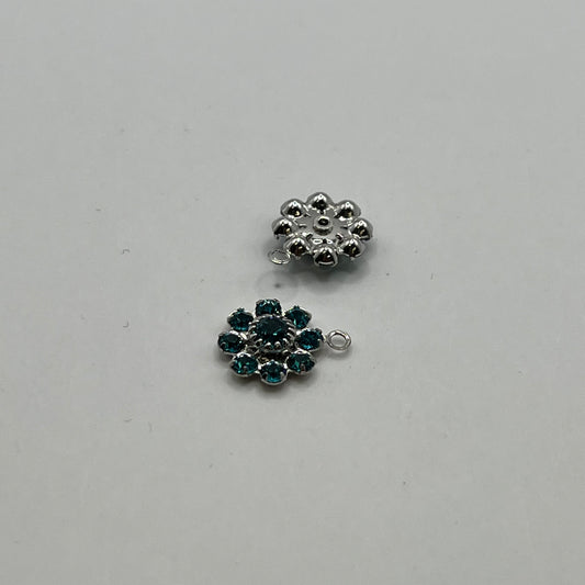 Swarovski 10MM Daisy Connector Single Loop - Indicolite (2pcs)