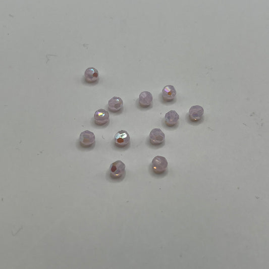 Swarovski 4MM Round Faceted A5000 - Rose Water Opal Shimmer (12pcs)