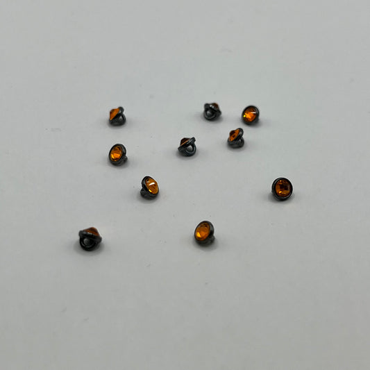 Swarovski 3MM Crystaletts - Sun / Black Rhodium (10pcs)