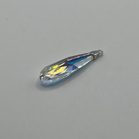 Swarovski 33MM Raindrop A6533 - Crystal AB / Rhodium Plated