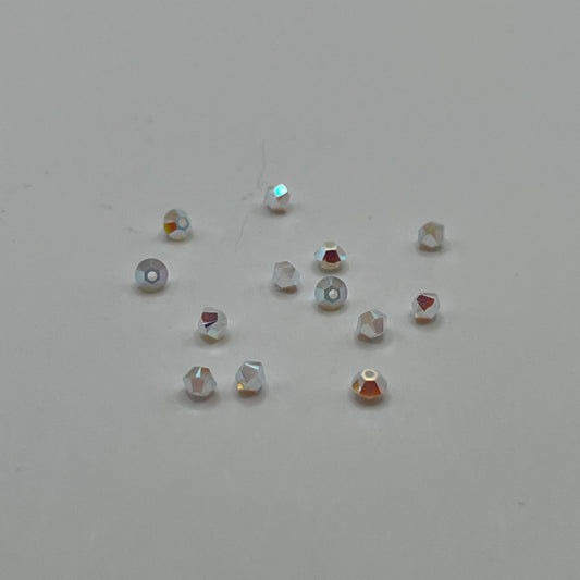 Swarovski 3MM Bicones - White Opal AB2X (24pcs)