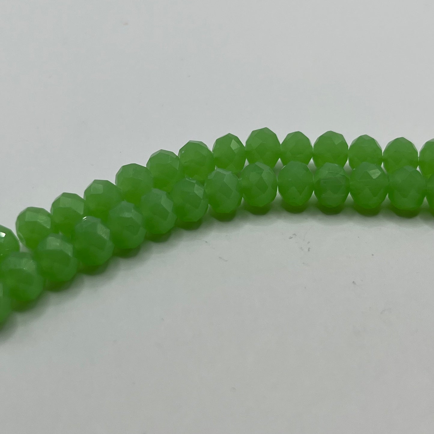 Chinese Crystal 8x6MM Faceted Rondelle Strand - Green Jade