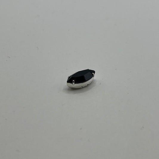 Swarovski 15x7MM Navette in Silver Plated Setting A1330/4228 - Jet