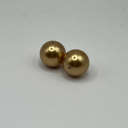 Swarovski 14MM Pearls - Bright Gold (2pcs)
