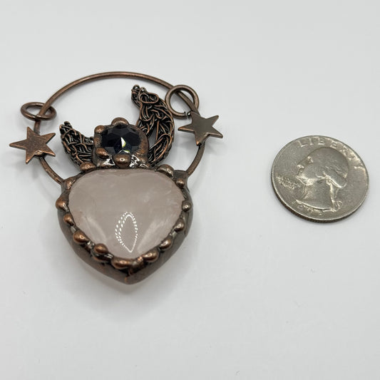 Gemstone Pendant - Moon Star with White Quartz Onyx