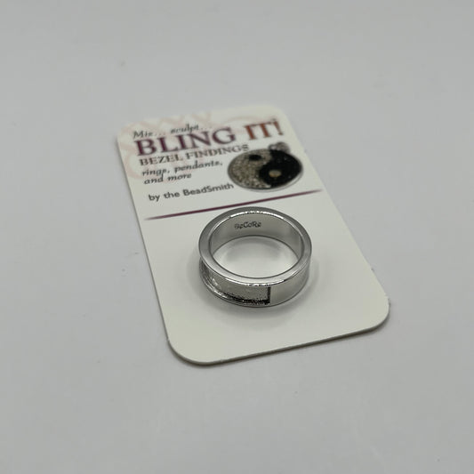 BeadSmith Bling It! Thin Bezel Finding Ring - Size 7