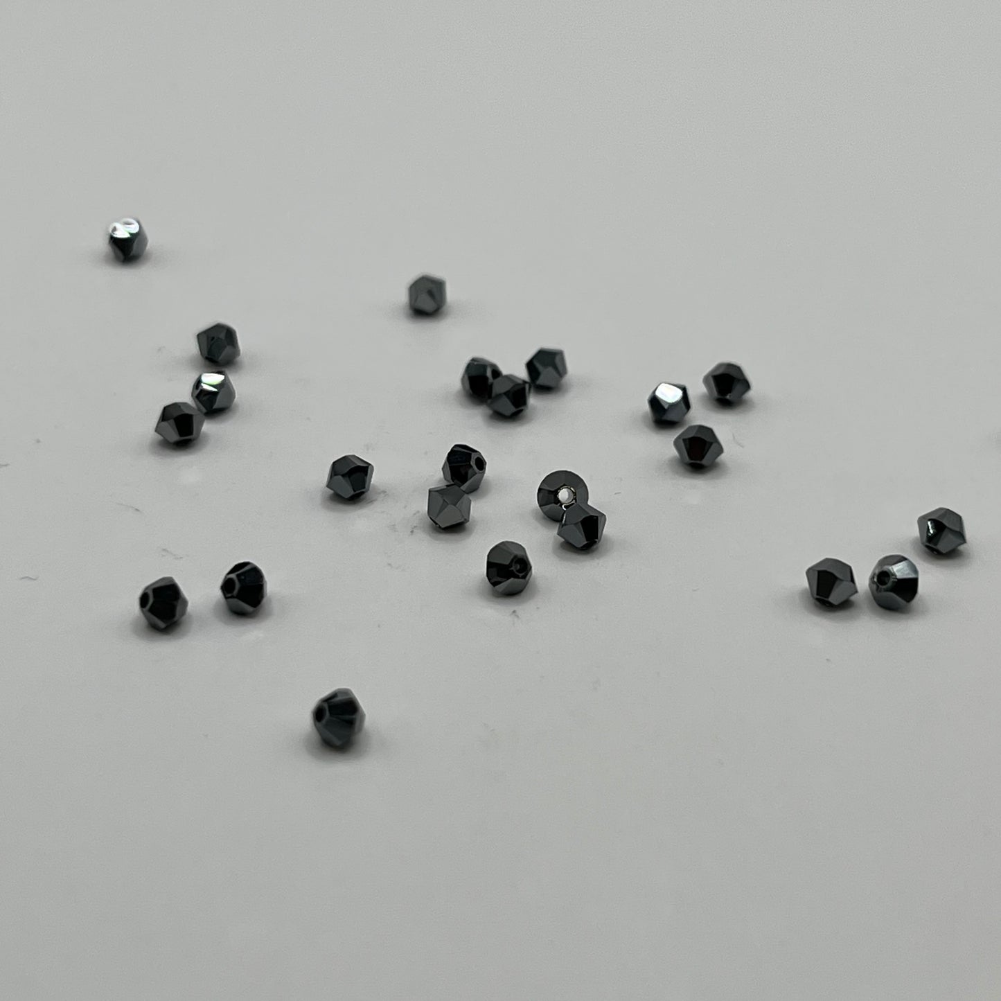 Swarovski 3MM Bicones - Jet Hematite 2X (24pcs)