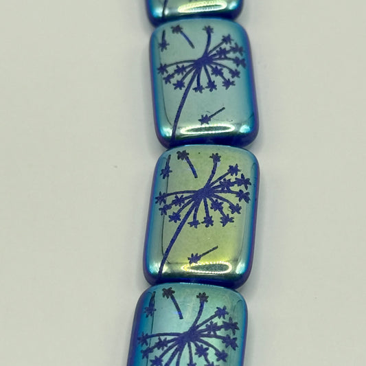 Czech Glass - Blue Dandelion (6pcs)