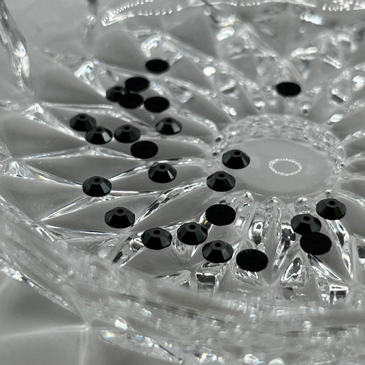 Swarovski 4MM Lochrosen A3128 - Jet Hematite (24pcs)