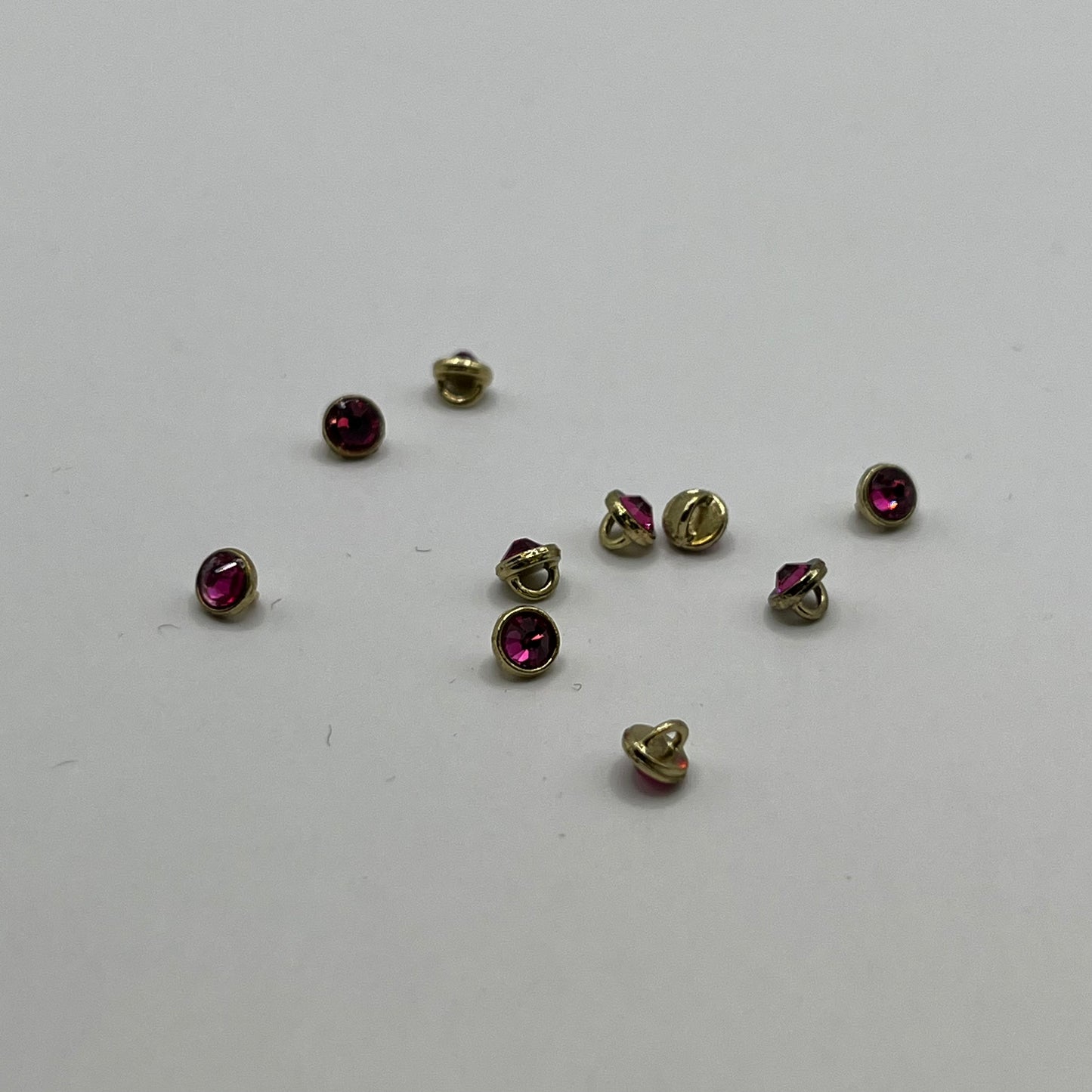 Swarovski 3MM Crystaletts - Fuchsia / Gold (10pcs)