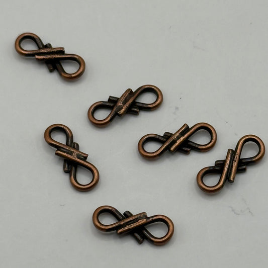 Connector - Figure 8 shape - Antique Copper (6pcs)