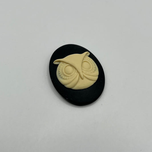 Oval 40x30MM Owl Head Cameo (Plastic) - IND