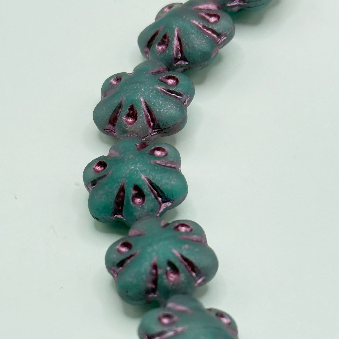 Czech Glass - Purple Flower (10pcs)