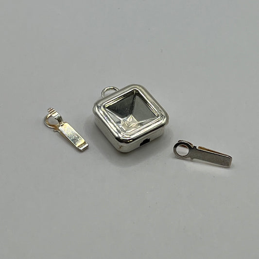 Almost Instant 13MM Square Box Clasp - Silver Plated