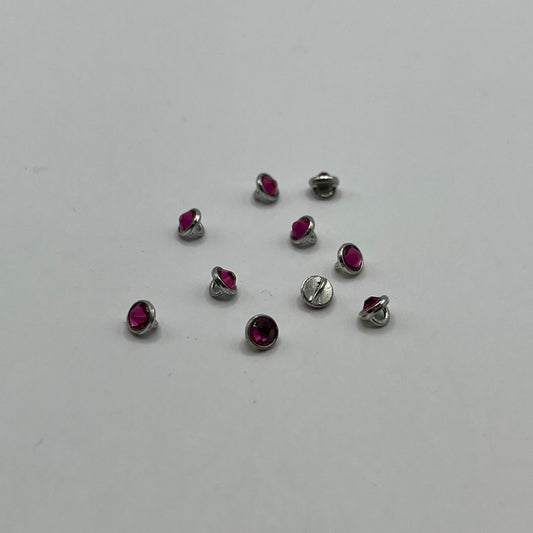 Swarovski 3MM Crystaletts - Fuchsia / Silver Rhodium (10pcs)