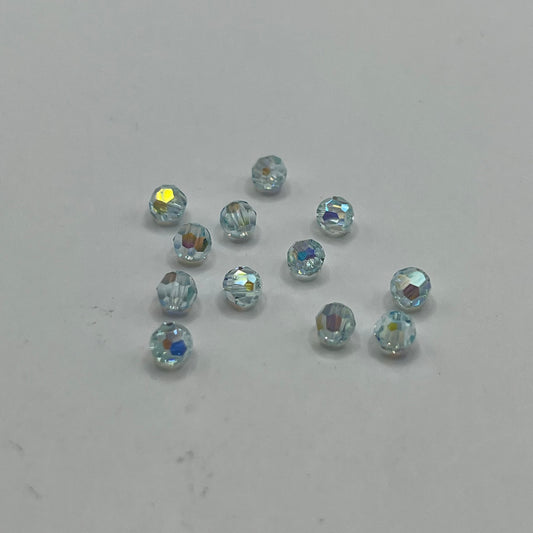 Swarovski 4MM Round Faceted A5000 - Light Azore AB Full Coat (12pcs)